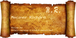 Meczner Richárd névjegykártya